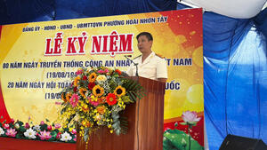 Lễ kỷ niệm 80 năm Ngày truyền thống Công an nhân dân Việt Nam (19/8/1945 - 19/8/2025) tại phường Hoài Nhơn Tây