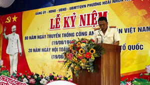 Lễ kỷ niệm 80 năm Ngày truyền thống Công an nhân dân Việt Nam (19/8/1945 - 19/8/2025) tại phường Hoài Nhơn Tây