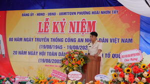 Lễ kỷ niệm 80 năm Ngày truyền thống Công an nhân dân Việt Nam (19/8/1945 - 19/8/2025) tại phường Hoài Nhơn Tây