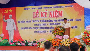 Lễ kỷ niệm 80 năm Ngày truyền thống Công an nhân dân Việt Nam (19/8/1945 - 19/8/2025) tại phường Hoài Nhơn Tây